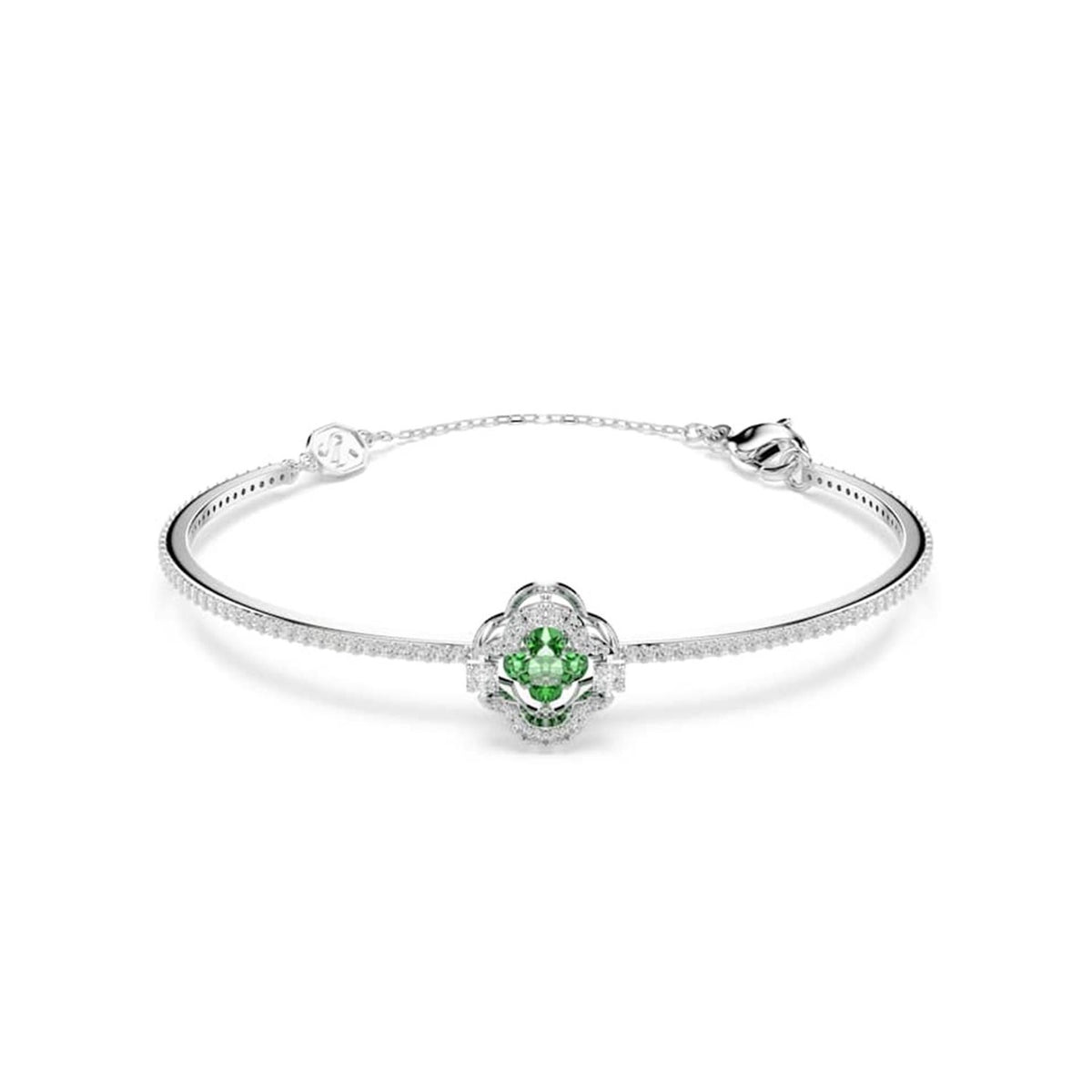 Swarovski Una Sparkling Dc Silver-Tone Bracelet with Green Accents 5757791