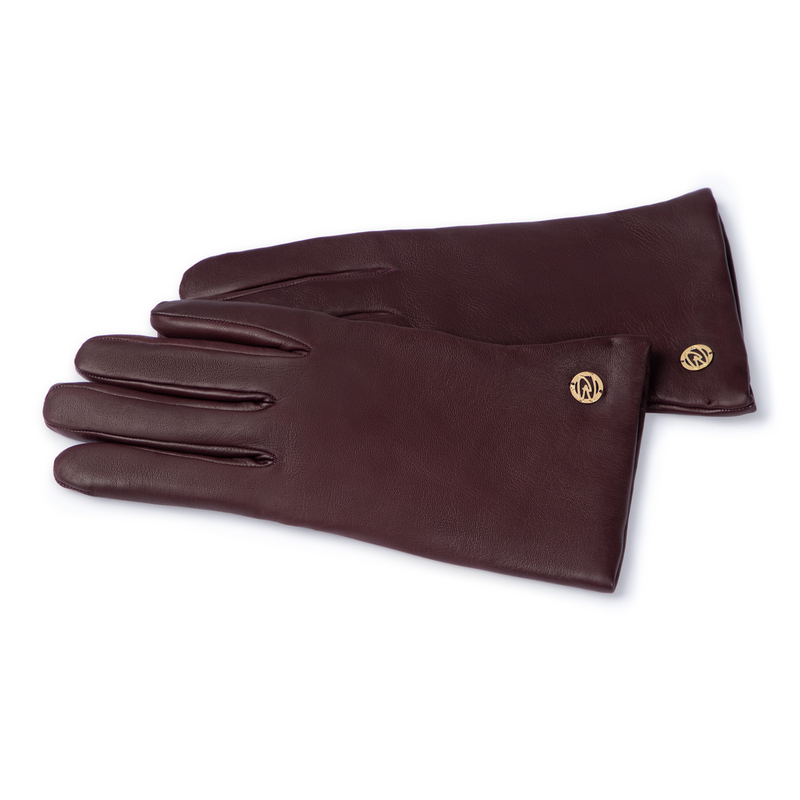 Isabel Bernard Honoré Eleanor bordeauxrote Lederhandschuhe aus Ziegenleder IB67000-352-7.5-zoom-