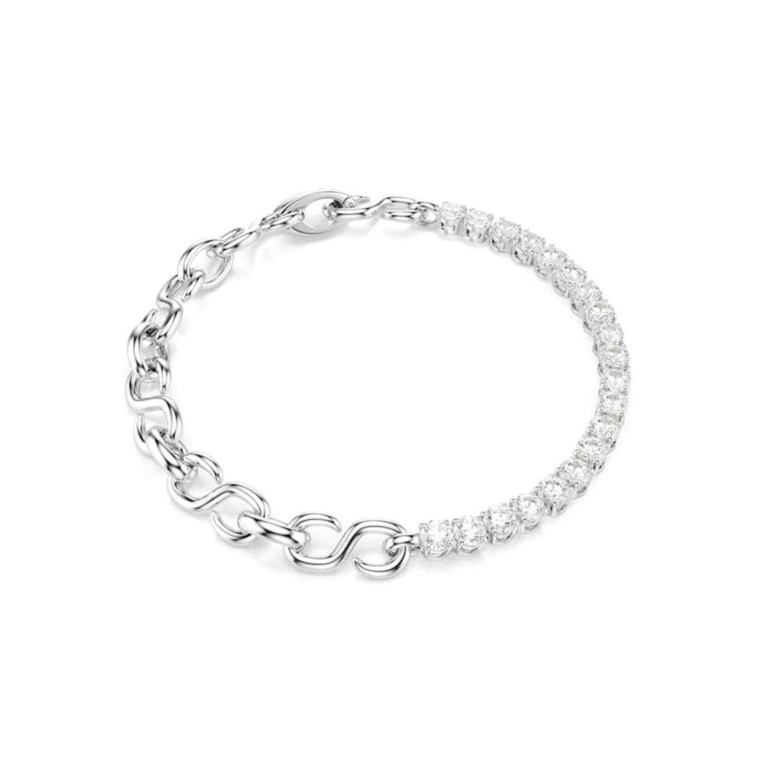 Swarovski Matrix Tennis Silver-Tone Chain Bracelet 5753926