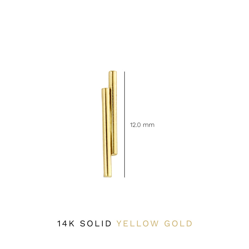 Isabel Bernard Monceau Jade 14 Karat | Gold Double Tube Ohrstecker IB360058-zoom-