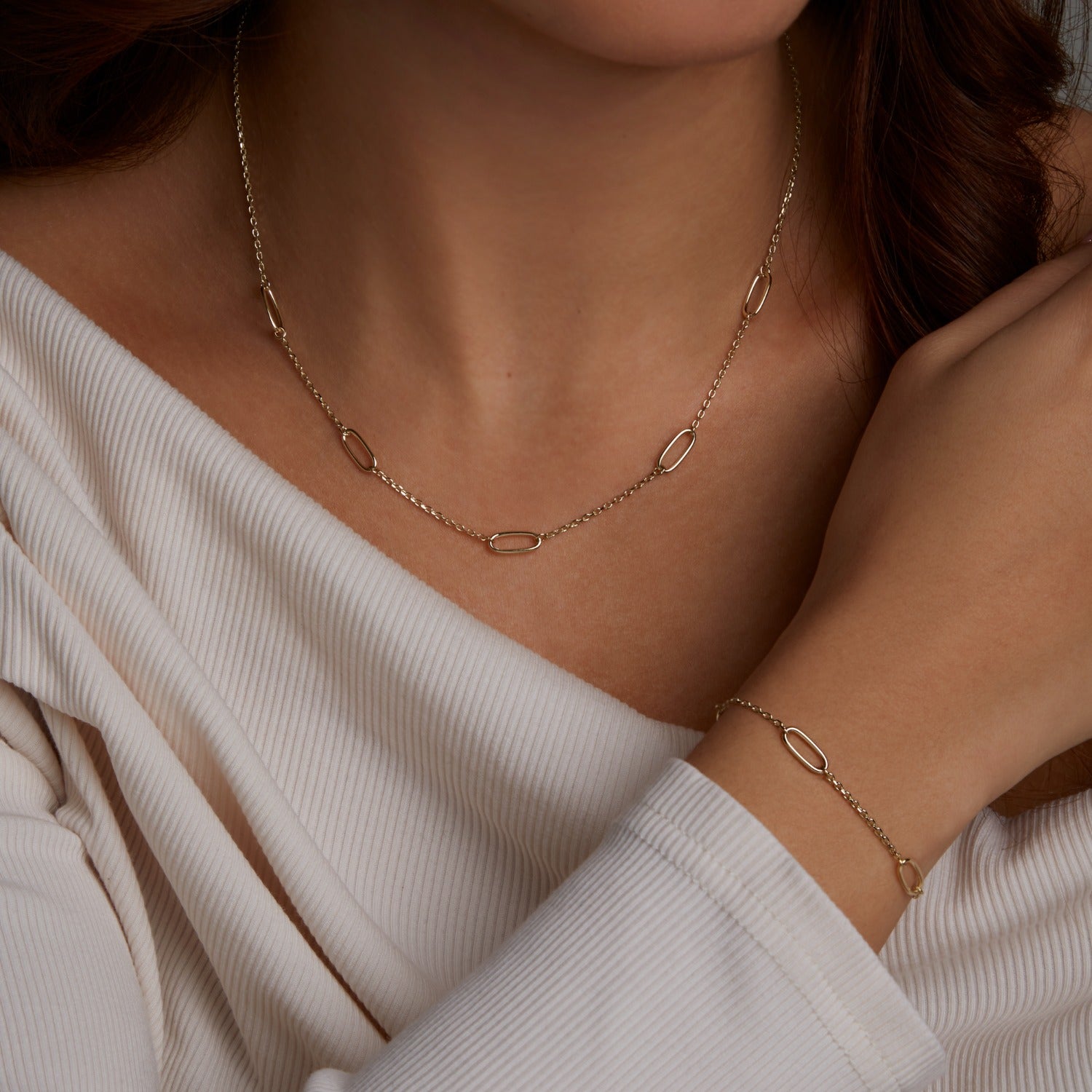 Beloro Jewels Regalo d'Amore 9 karat gold necklace and bracelet gift set BO90030