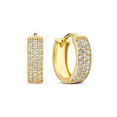 Beloro Jewels Monte Napoleone Stella 9 karat gold hoop earrings with zirconia BO360086
