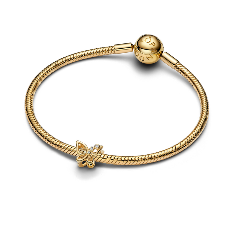 Pandora Moments Gold Plated Zirconia Butterfly Openwork Charm 764369C01-zoom-