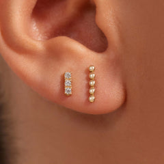 Beloro Jewels Monte Napoleone Liset 9 karat gold ear studs with zirconia stones BO360123