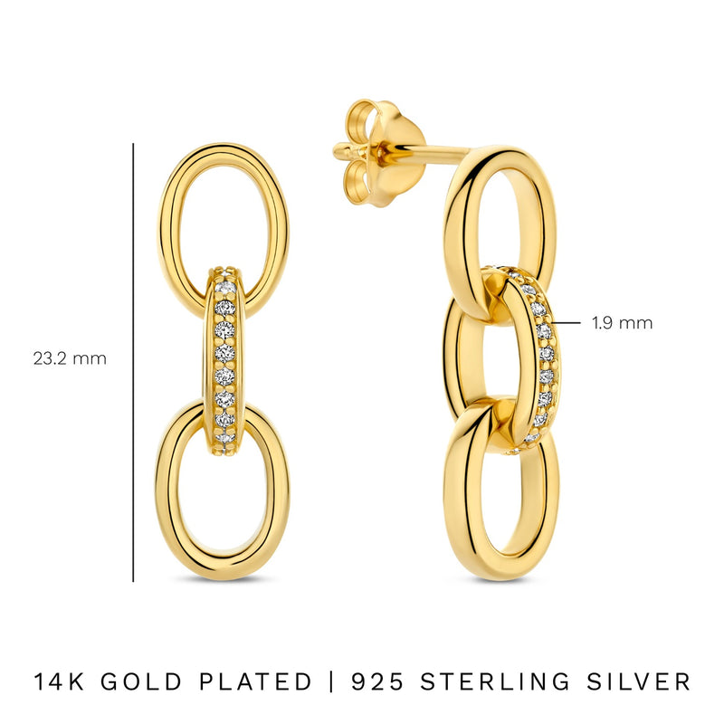 Parte Di Me Bibbiena Poppi Clara 925 Sterling Silber vergoldete Ohrhänger PDM36192-zoom-