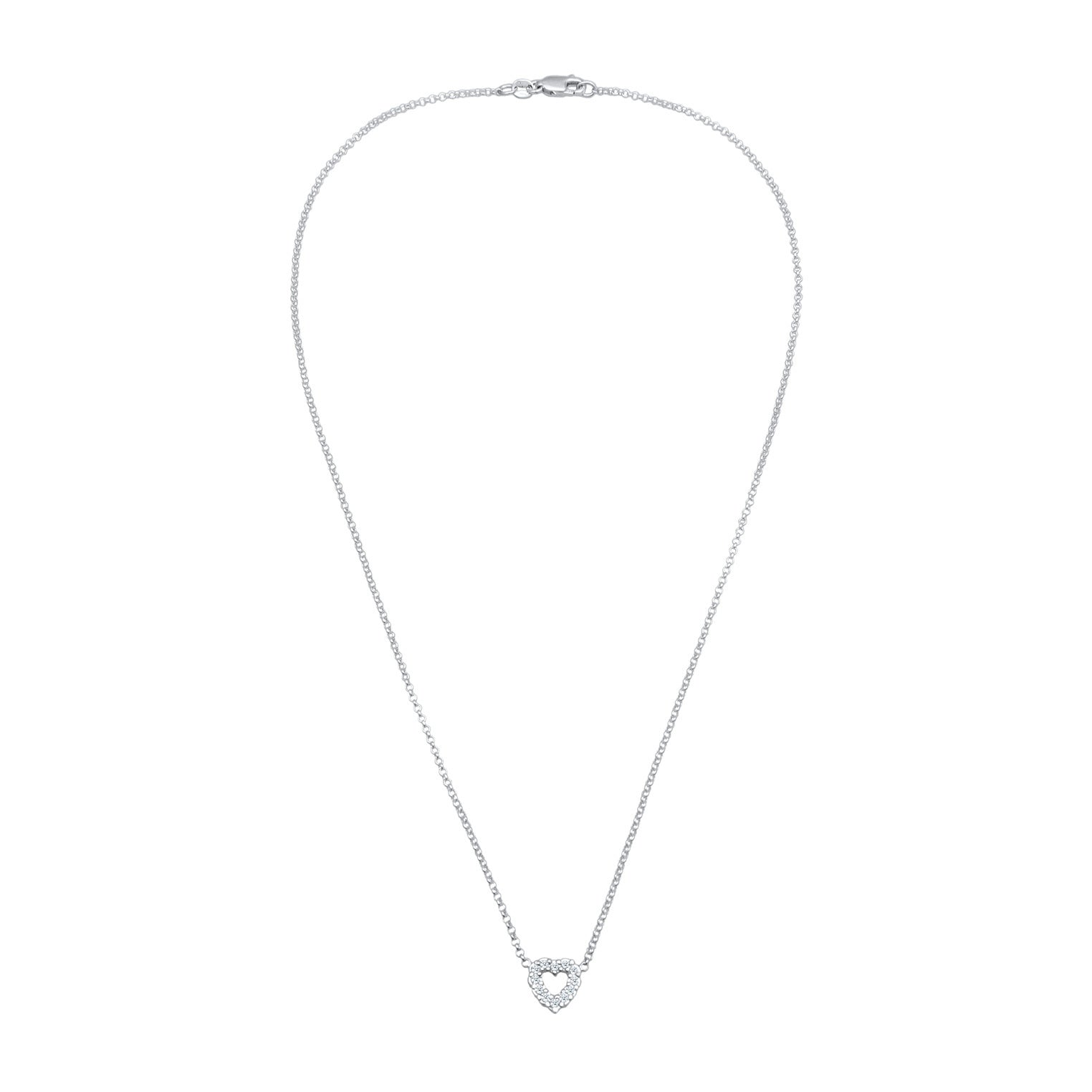 Elli 925 Sterling Silver Necklace with Lab grown diamond (0.18 ct) 2004-BF-0007600-001