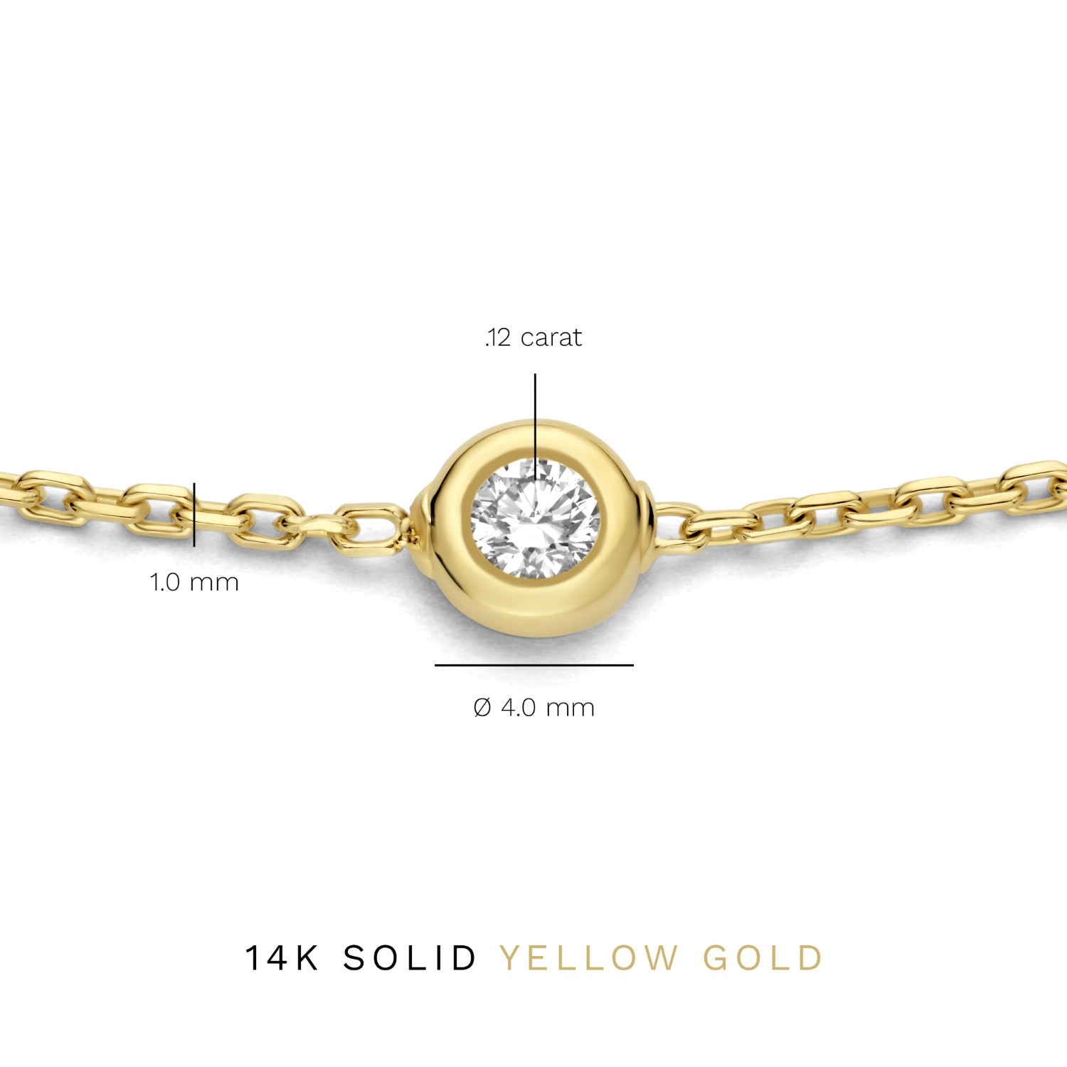 Isabel Bernard De la Paix Alfie 14 Carat Golden Bracelet | diamond 0.12 ct | IBD320001