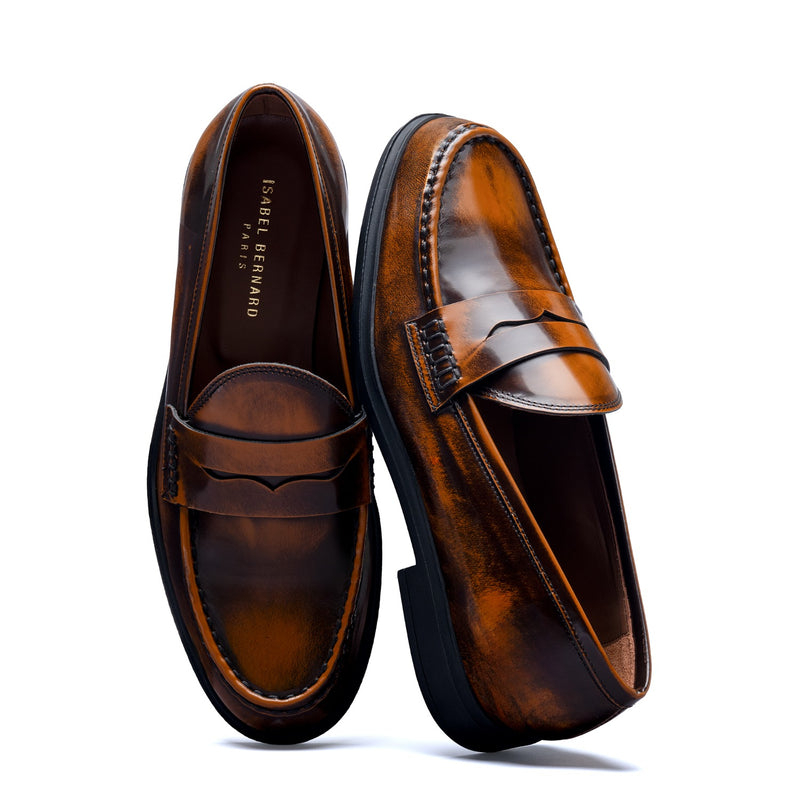 Isabel Bernard Vendôme Blandine cognacfarbene Spazzolato-Leder Loafer IB51015-636-35-zoom-