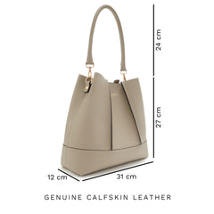 Isabel Bernard Femme Forte Macie Taupe Calfskin Shoulder Bag IB25074-078