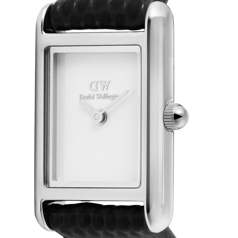 Daniel Wellington Bound Mini Black Lizard Silber Damen Uhr DW00100901-zoom-