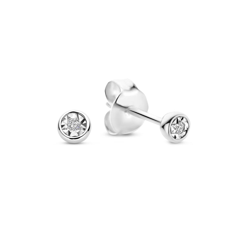 Isabel Bernard De La Paix Inaya 14 Karat | Weißgold Ohrstecker | Diamant 0.02 Karat | IBD360023-zoom-