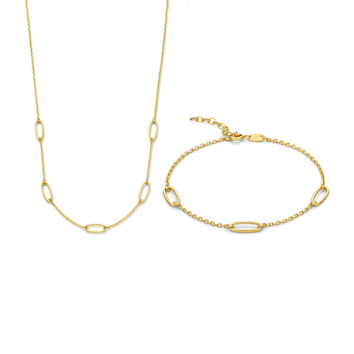 Beloro Jewels Regalo d'Amore 9 karat gold necklace and bracelet gift set BO90030