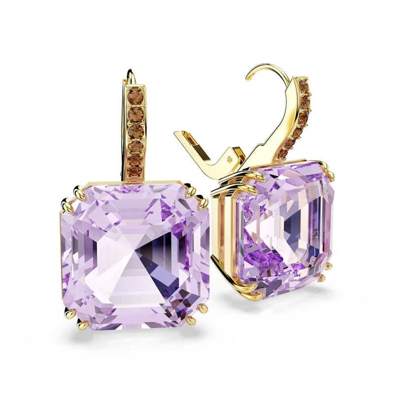 Swarovski Millenia Ohrringe in Goldoptik mit violettem Kristall 5759990-zoom-