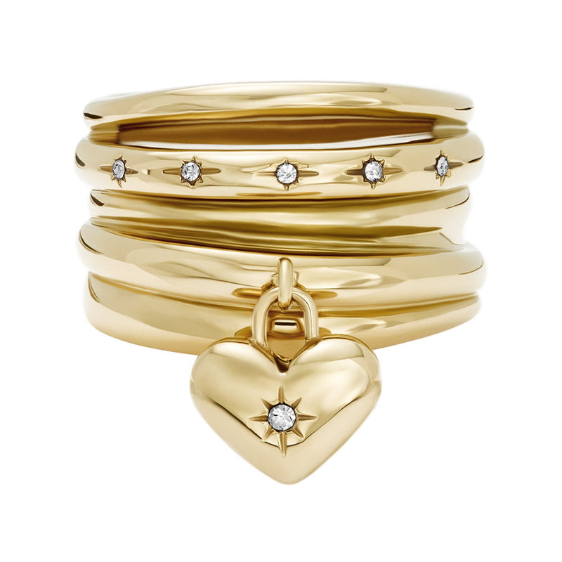Fossil Sadie Gold Coloured Ring JF048347109-zoom-