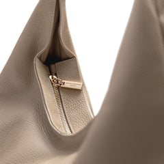 Isabel Bernard Honoré Grace taupe calfskin leather shoulder bag IB25093-078