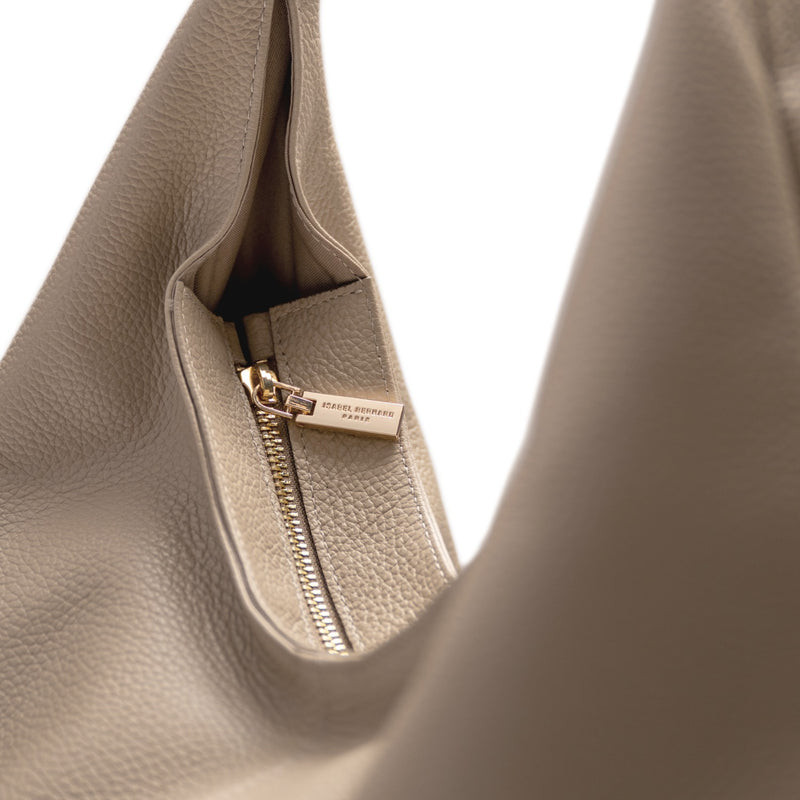 Isabel Bernard Honoré Grace taupefarbene Leder-Schultertasche aus Kalbsleder IB25093-078-zoom-