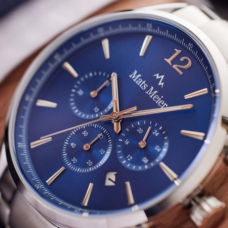 Mats Meier Grand Cornier Chrono Blauw/Silberfarbene Uhr MM00108-zoom-