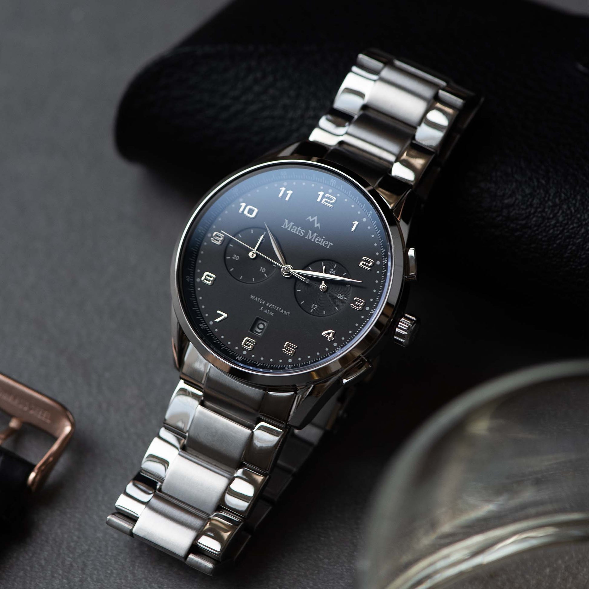 Mats Meier Mont Vélan Chrono Black/Silver Coloured Watch MM10004
