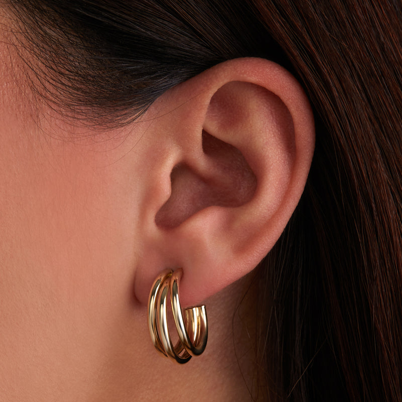 Beloro Jewels Della Spiga Mariela 9 karat gold hoop earring (20 mm) BO360100-zoom-