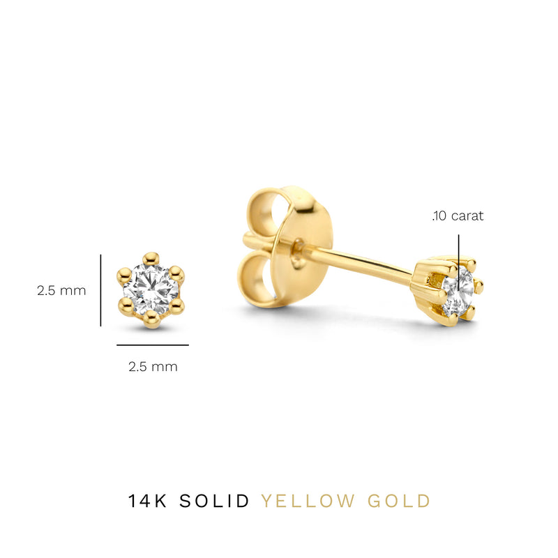 Isabel Bernard De la Paix Emily 14 Karat | Gold Ohrstecker | Diamant 0.10 Karat | IBD360007-zoom-