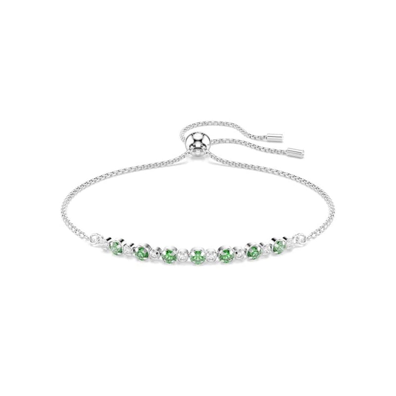 Swarovski Matrix Tennisarmband in Silberoptik mit grünen Akzenten 5758987-zoom-