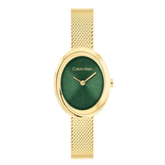 Calvin Klein Twisted Bezel Groen Dames Horloge 2002-CK25100152