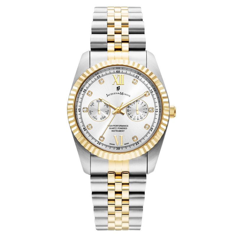 Jacques du Manoir Inspiration Multifunction Silber- und Goldfarbene Edelstahl Unisex-Armbanduhr JWN06102-zoom-