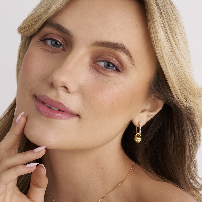 Sif Jakobs Julia Creolo Vergoldete Ohrringe SJ-E2612-CZ-YG-zoom-