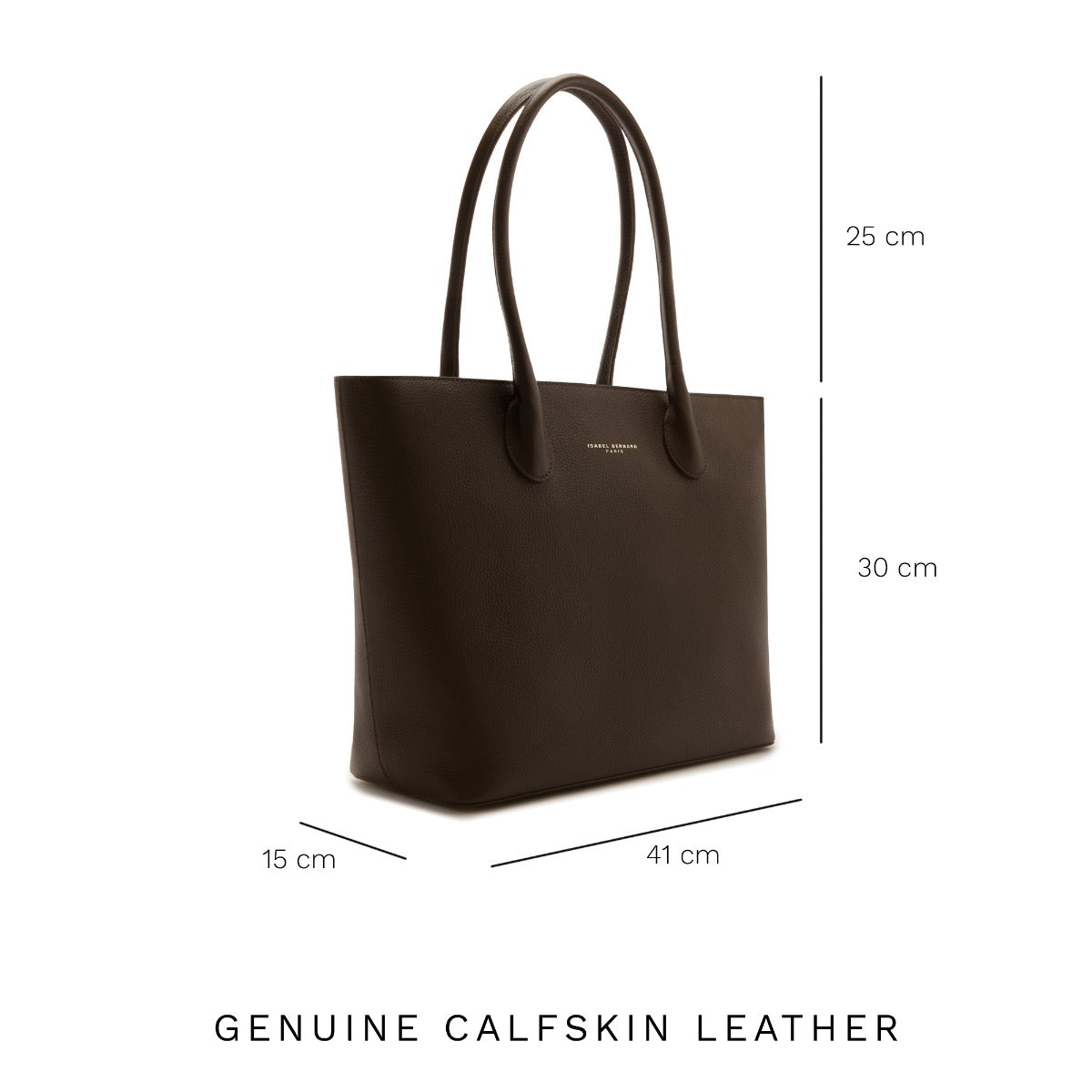 Isabel Bernard Honoré Lysanne Brown Calfskin Leather Shopper IB25089
