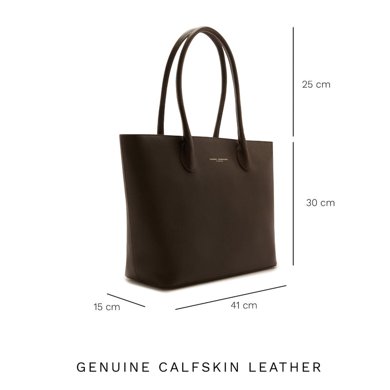 Isabel Bernard Honoré Lysanne Brauner Shopper aus Kalbsleder IB25089-zoom-