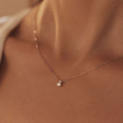 Isabel Bernard De la Paix Christine 14 Carat Whitegold Necklace | diamond 0.10 ct | IBD350006