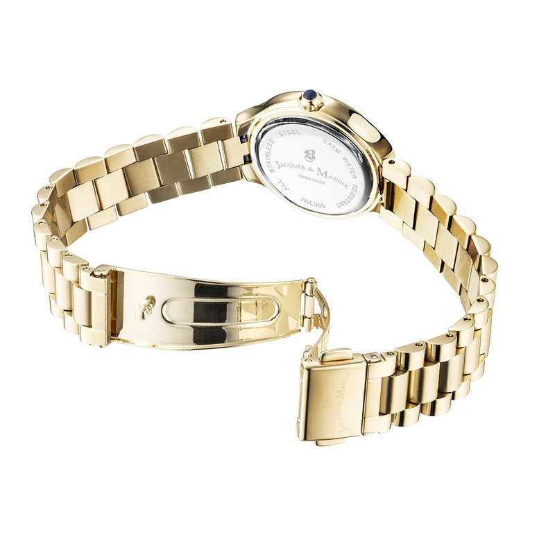 Jacques du Manoir Celine Goldfarbene Edelstahl Damenarmbanduhr JWL06004-zoom-