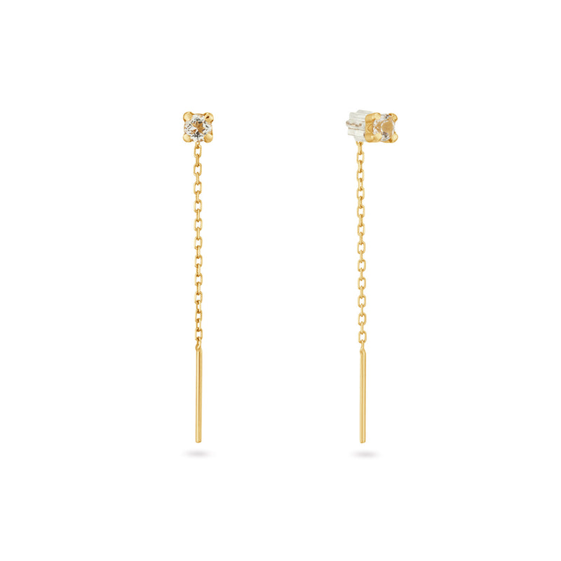 Jackie Gold Van Gogh 14 Karat Gold White Topaz Threater Studs JKE25.567-zoom-