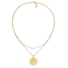 Elli 925 Sterling Silver Layered Coin Necklace with Zirconia 2004-BF-0008196-001