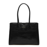Isabel Bernard Honoré Cloe Kroko Schwarze Handtasche IB25007