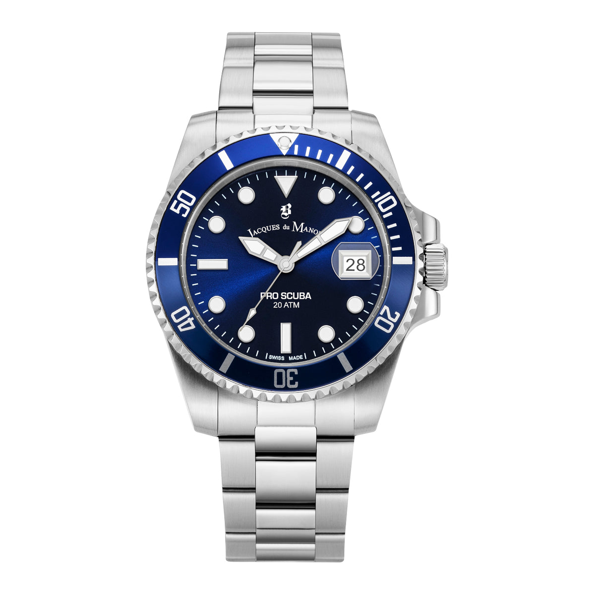 Jacques du Manoir Pro Scuba Silver Watch JWG02802
