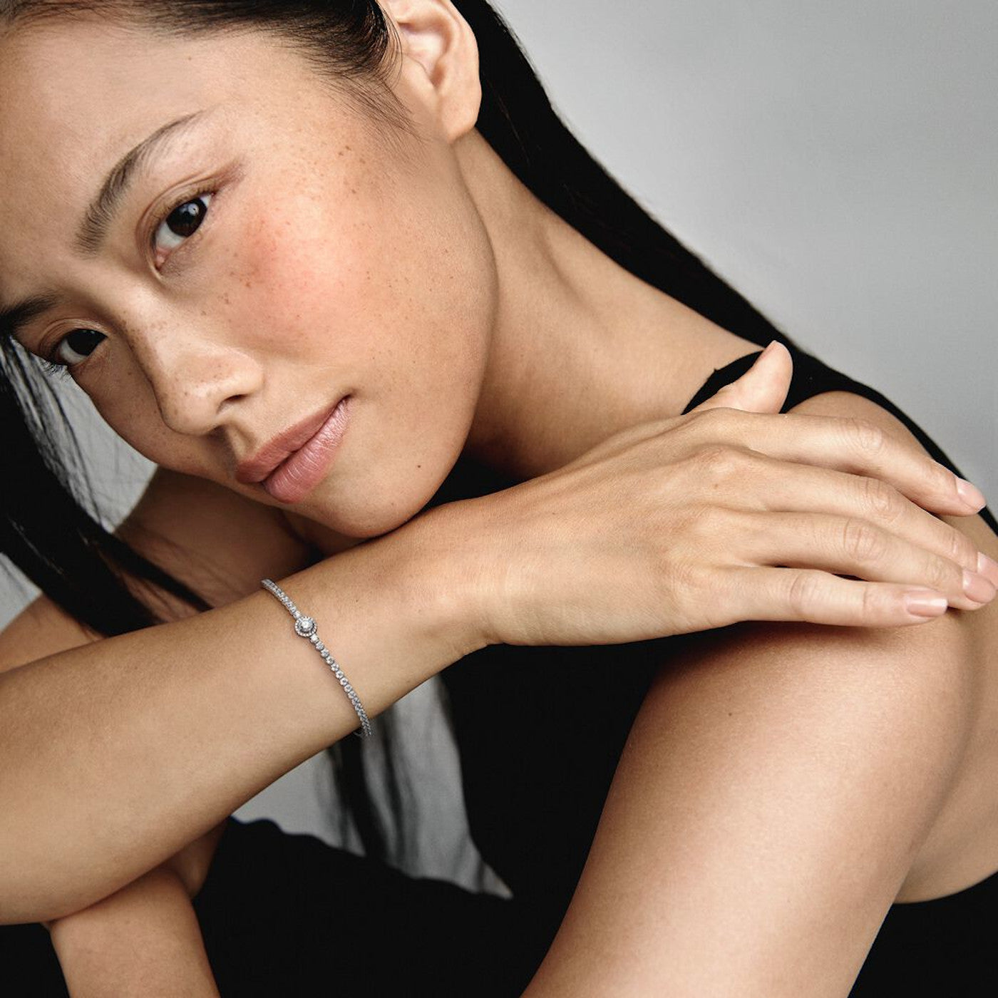 Pandora Timeless 925 Sterling Silver Sparkling Halo Tennis Bracelet 599416C01-16