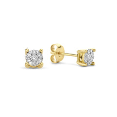 Isabel Bernard De la Paix Hanaé 14 Carat Golden Ear Studs | diamond 0.16 ct | IBD360015