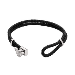 Emporio Armani Black Leather Bracelet EGS3237040