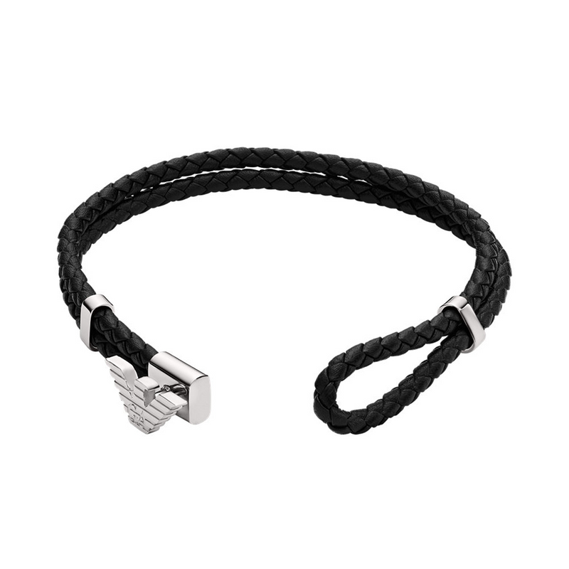 Emporio Armani Black Leather Bracelet EGS3237040-zoom-