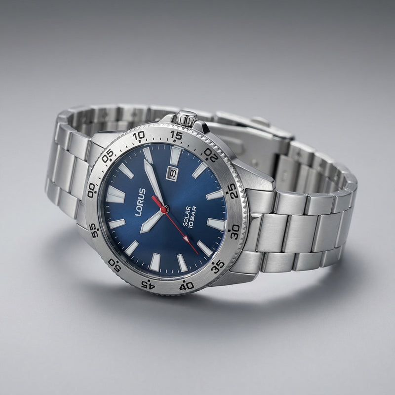 Lorus Solar Herrenuhr Mit Blauem Zifferblatt RX341AX9-zoom-