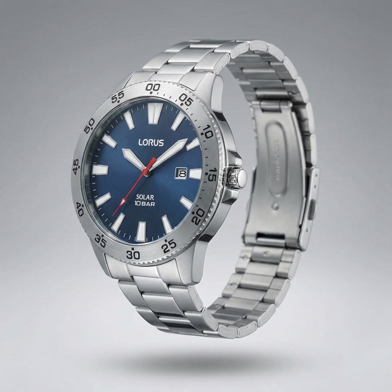 Lorus Solar Herrenuhr Mit Blauem Zifferblatt RX341AX9-zoom-