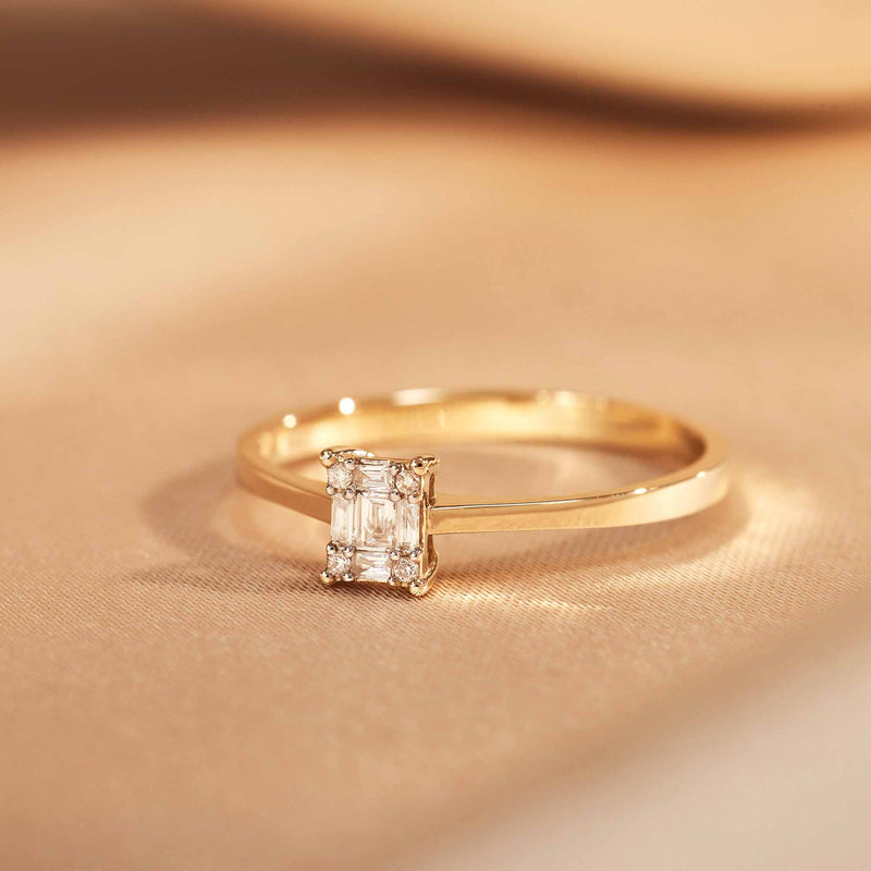 Isabel Bernard De la Paix Maxime 14 Karat Goldring mit Diamant 0.13 ct IBD330022-60-zoom-