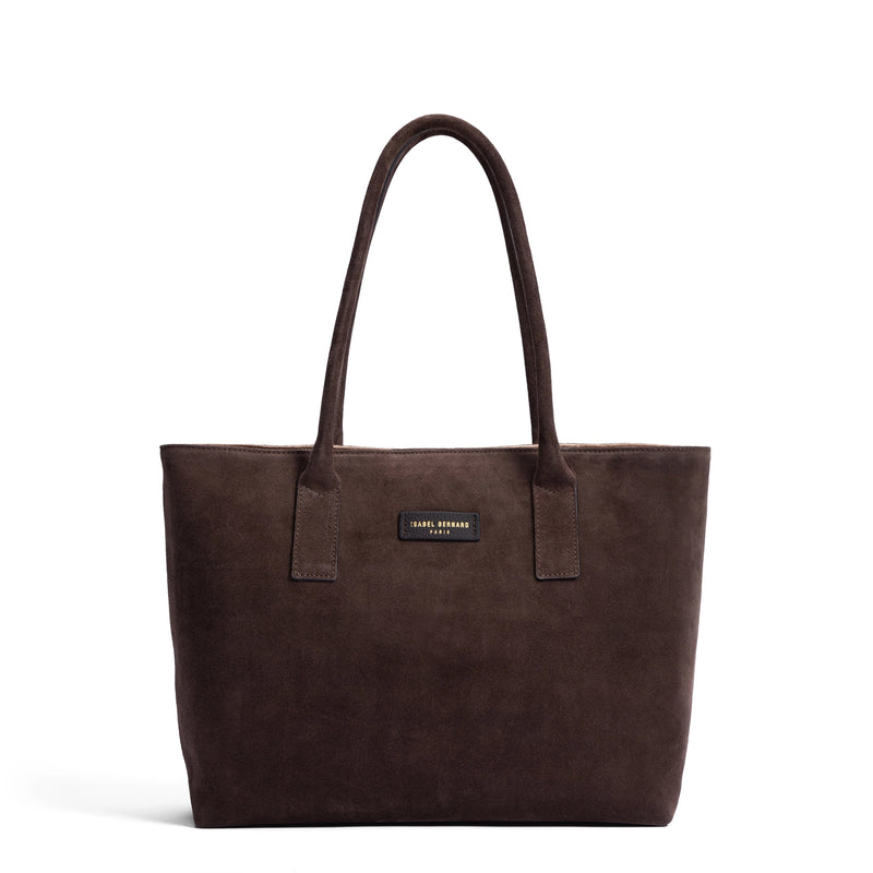 Isabel Bernard Honoré Elin Dunkelbraune Wildleder Schultertasche IB25111-131-zoom-