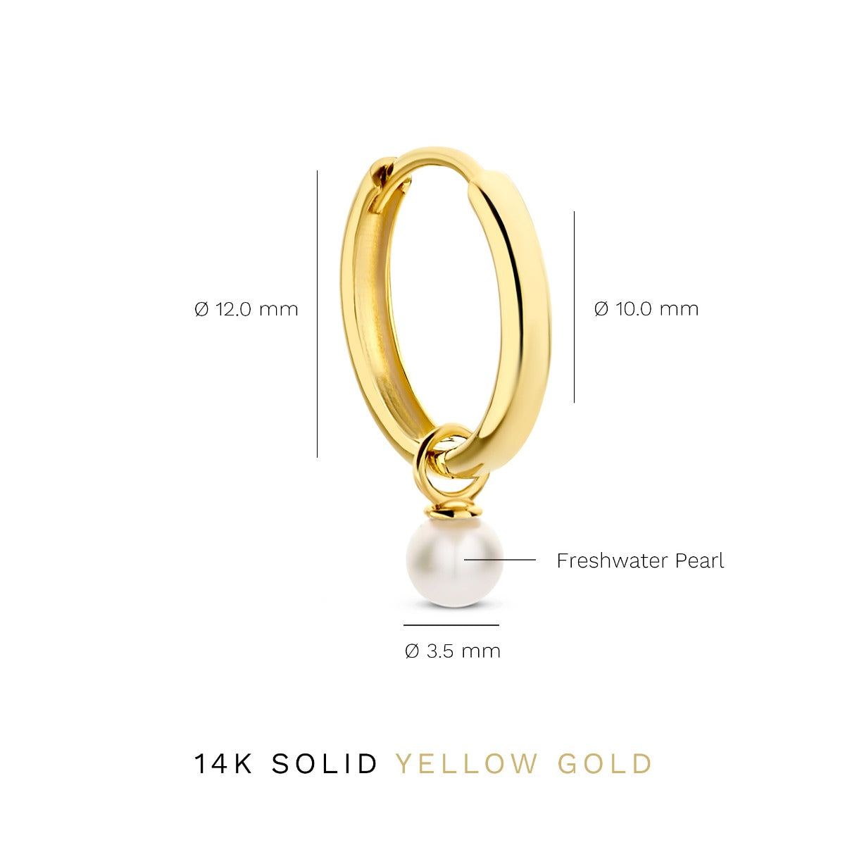 Isabel Bernard Belleville Luna 14 Carat Golden Hoop Earrings IB360158