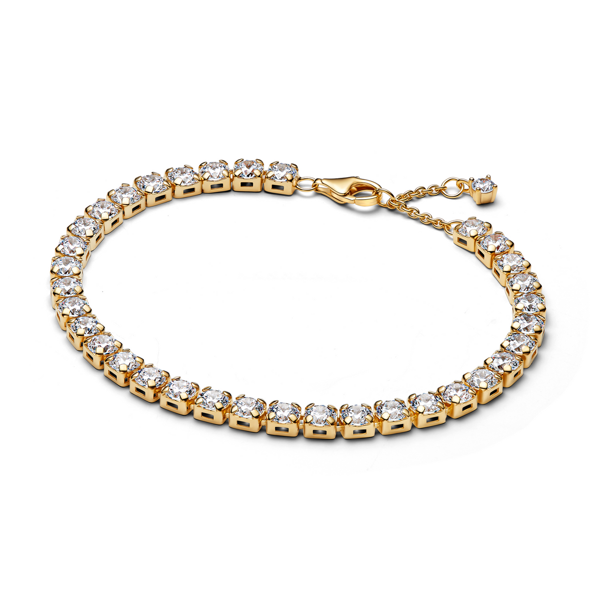 Pandora Timeless Gold Plated Sparkling Bold Tennis Bracelet 563539C01-18