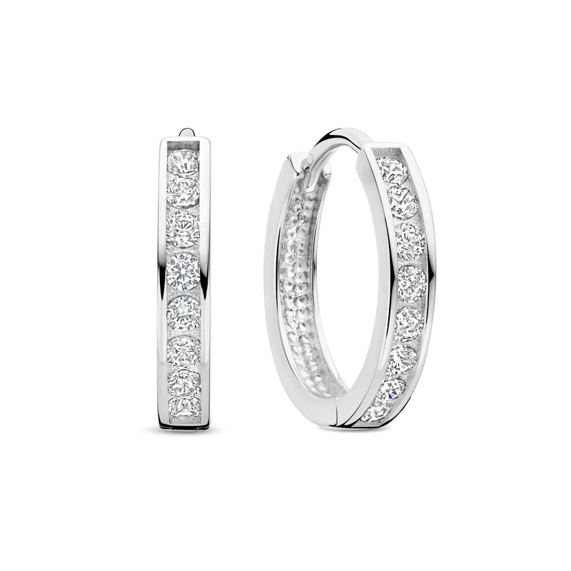 Isabel Bernard Saint Germain Tiphaine 14 Karat | Weißgold Reif-Ohrringe Mit Zirkonia IB360094-zoom-