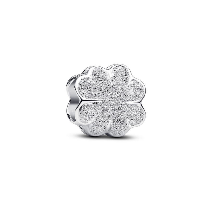 Pandora Moments 925 Sterling Silver Textured Four-Leaf Clover Mini Charm 794047C00-zoom-