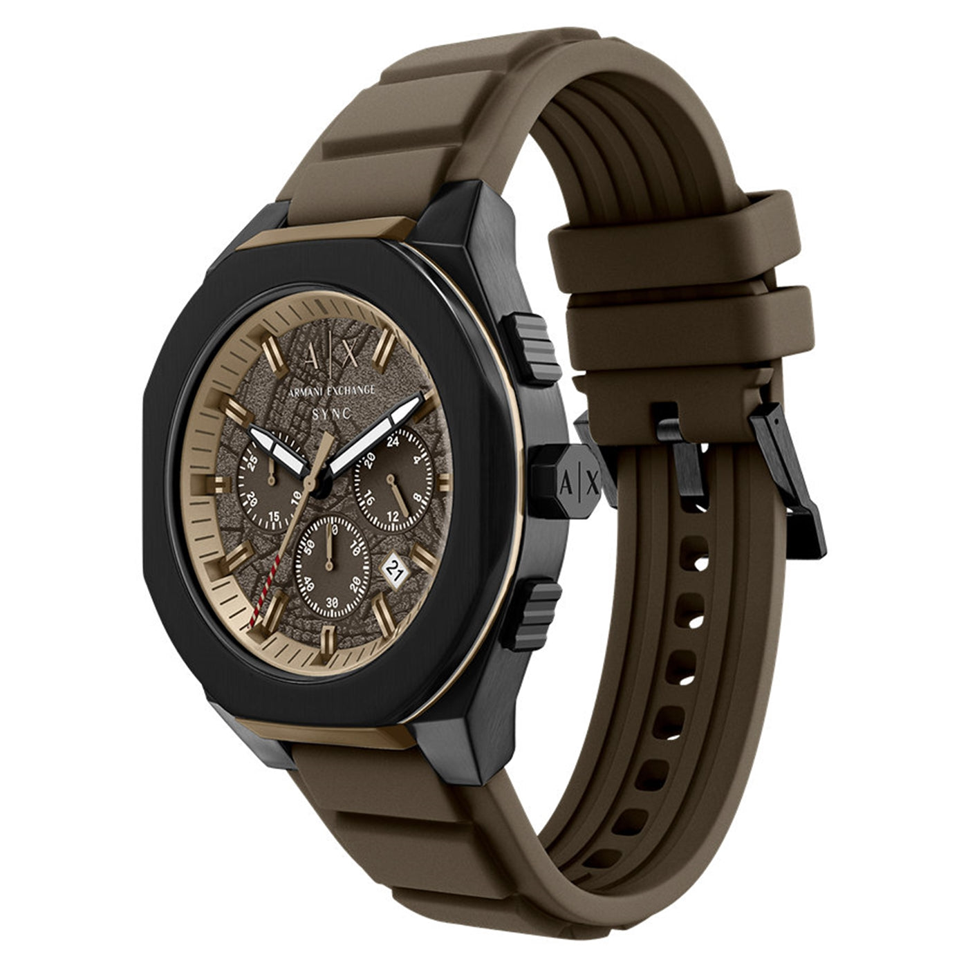 Armani Exchange Sync Round Brown Dial Watch AX4293