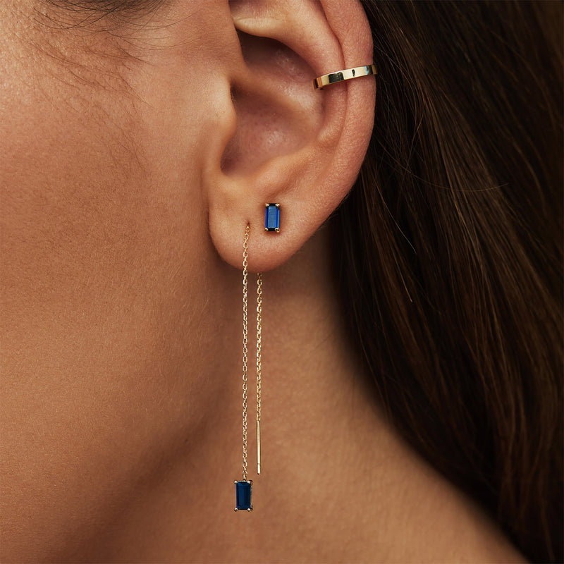 Isabel Bernard Baguette Odie 14 karaat gouden oorhangers IB360073-zoom-